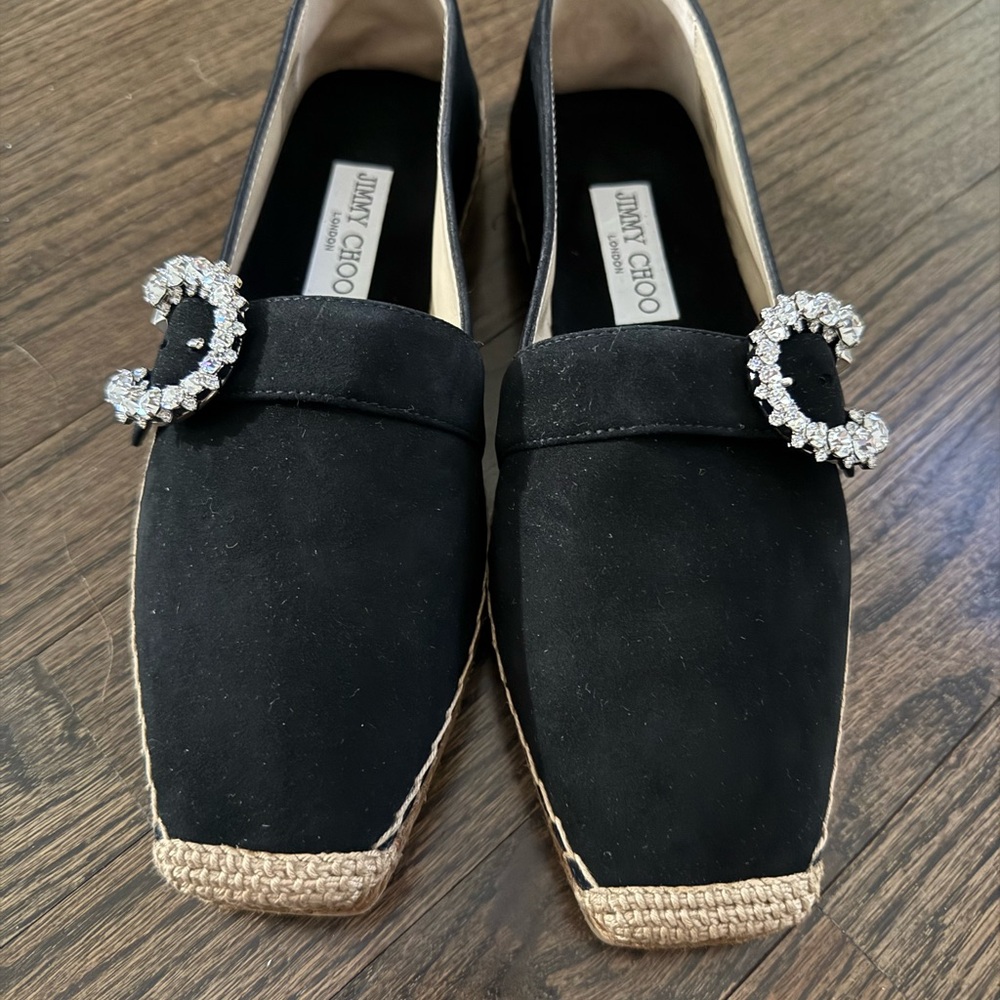 Jimmy Choo Black espadrilles with Crystal buckle - Picture 5 of 8